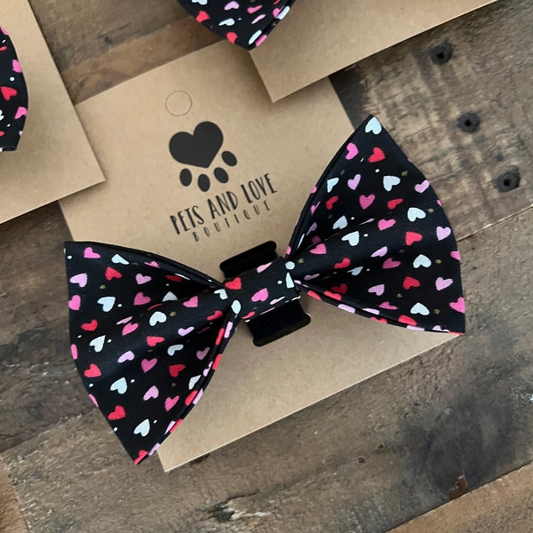 Tiny Hearts Pet Bow Tie / Dog Bow Tie / Cat Bow Tie / Valentines Dog / Valentines Cat / Dog Mom / Cat Mom / Pets and Love Boutique