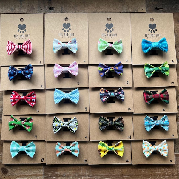 Extra Small Dog and Cat Bowtie: 2.5 Inch Pet Collar Accessory