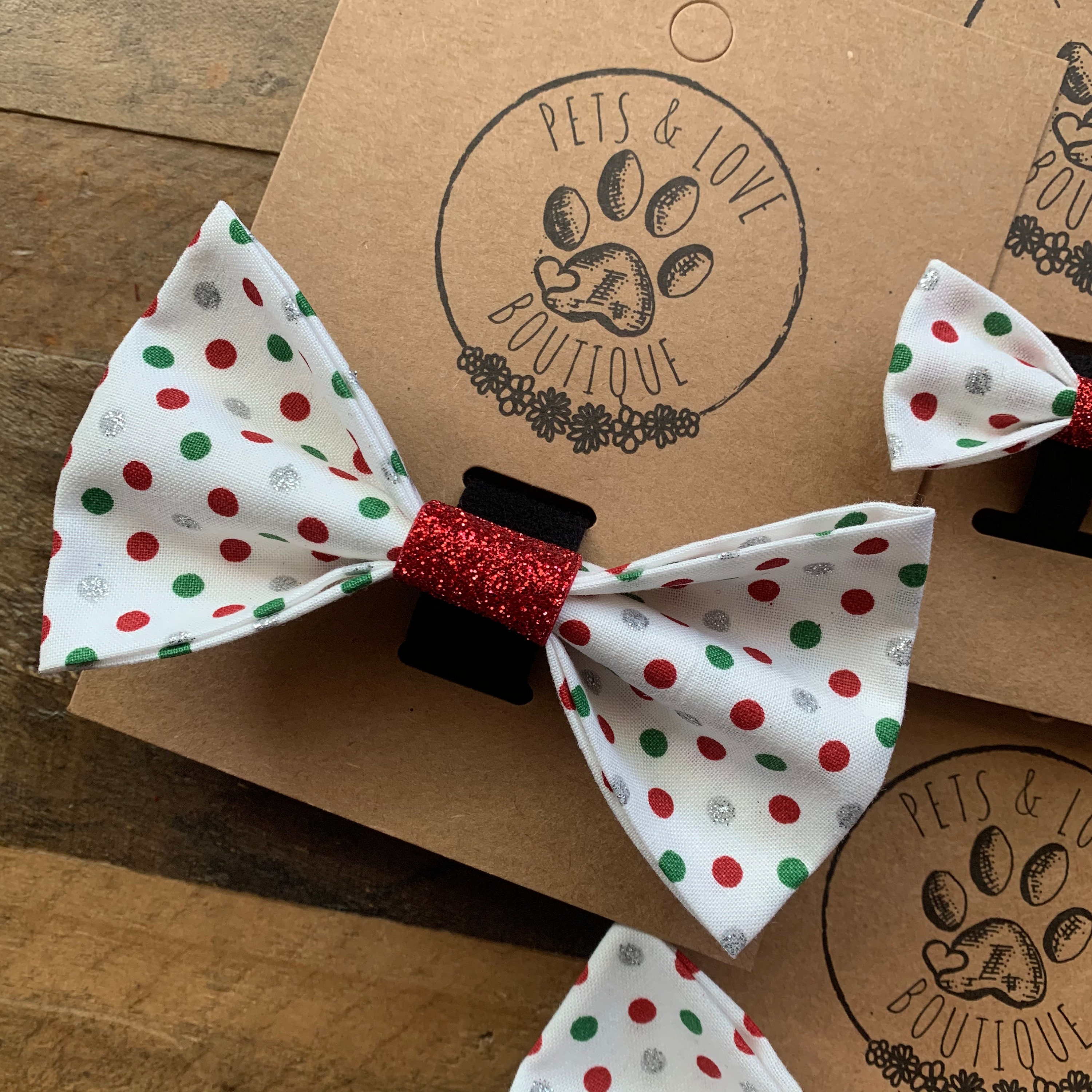 Holiday Dog Bow tie / Christmas Dog / Christmas Cat Bow tie / Etsy