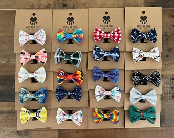 Small Dog and Cat Bowties and Bows  / Sale / Pet / 3 Inch Bow Tie / Boy Dog / Girl Dog / Boy Cat / Girl Cat / New Puppy / Kitten / Birthday