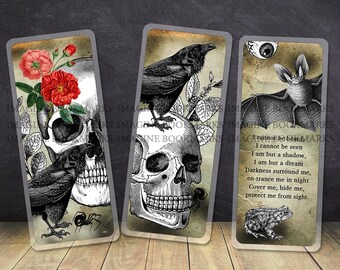 Halloween Bookmarks For Book Lovers Halloween Gift Scull Bookmarks Creepy Gift, 05FN