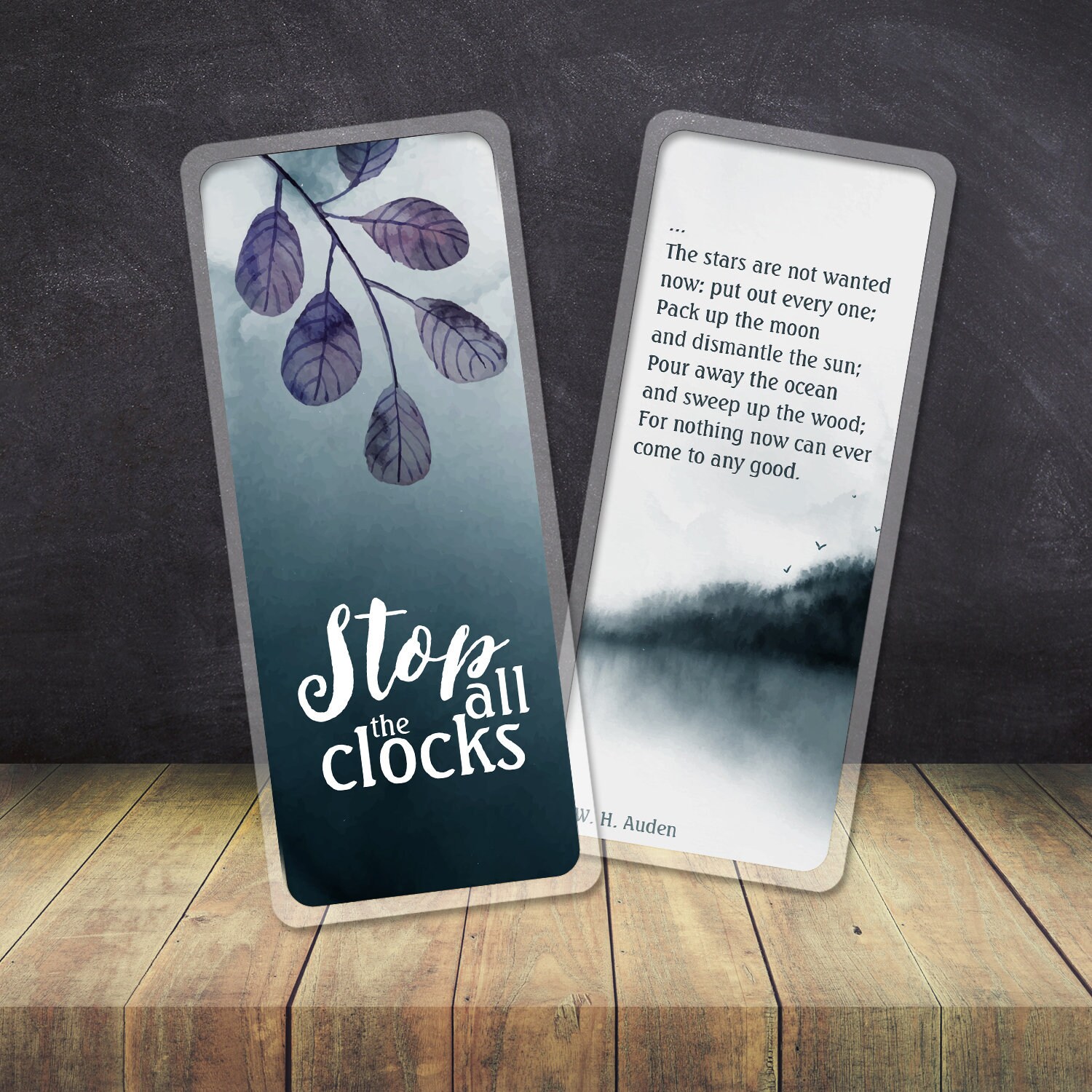 W. H. Auden Poetry Bookmark Stop All the Clocks Poem, PO07B Etsy