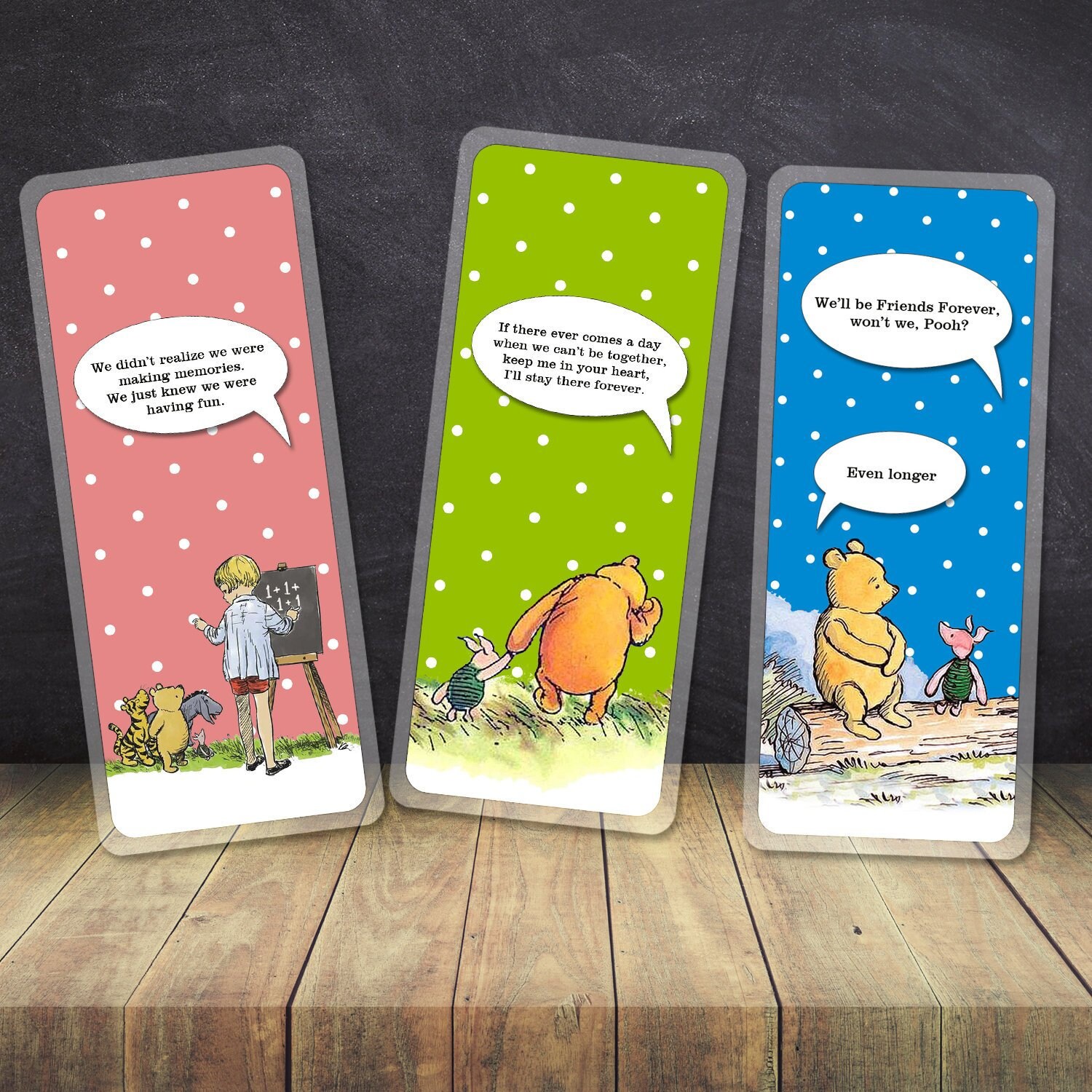 Winnie the Pooh bookmarks friends forever polka dot | Etsy
