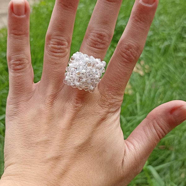 Bague perles FAIT MAIN