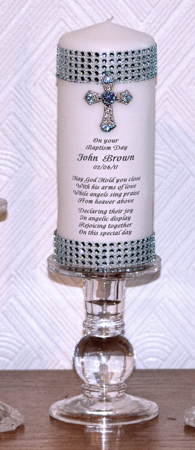 Personalized Christening Candle Personalized Baptism Etsy