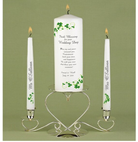 Personalized Irish Wedding Candle Set Unity Candle Set Etsy