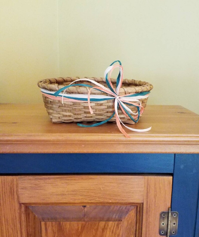Hand Woven Napkin/bread Basket With Oak Stain. Traditional Etsy