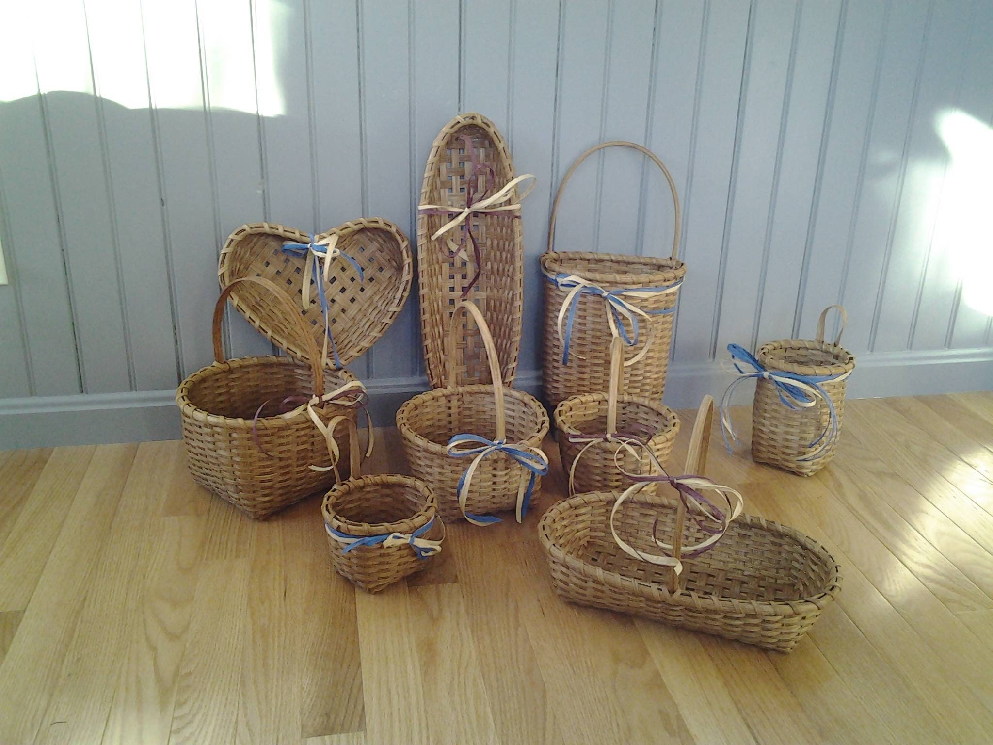 Hand Woven Candle Basket With Oak Stain. Traditional Woven Etsy