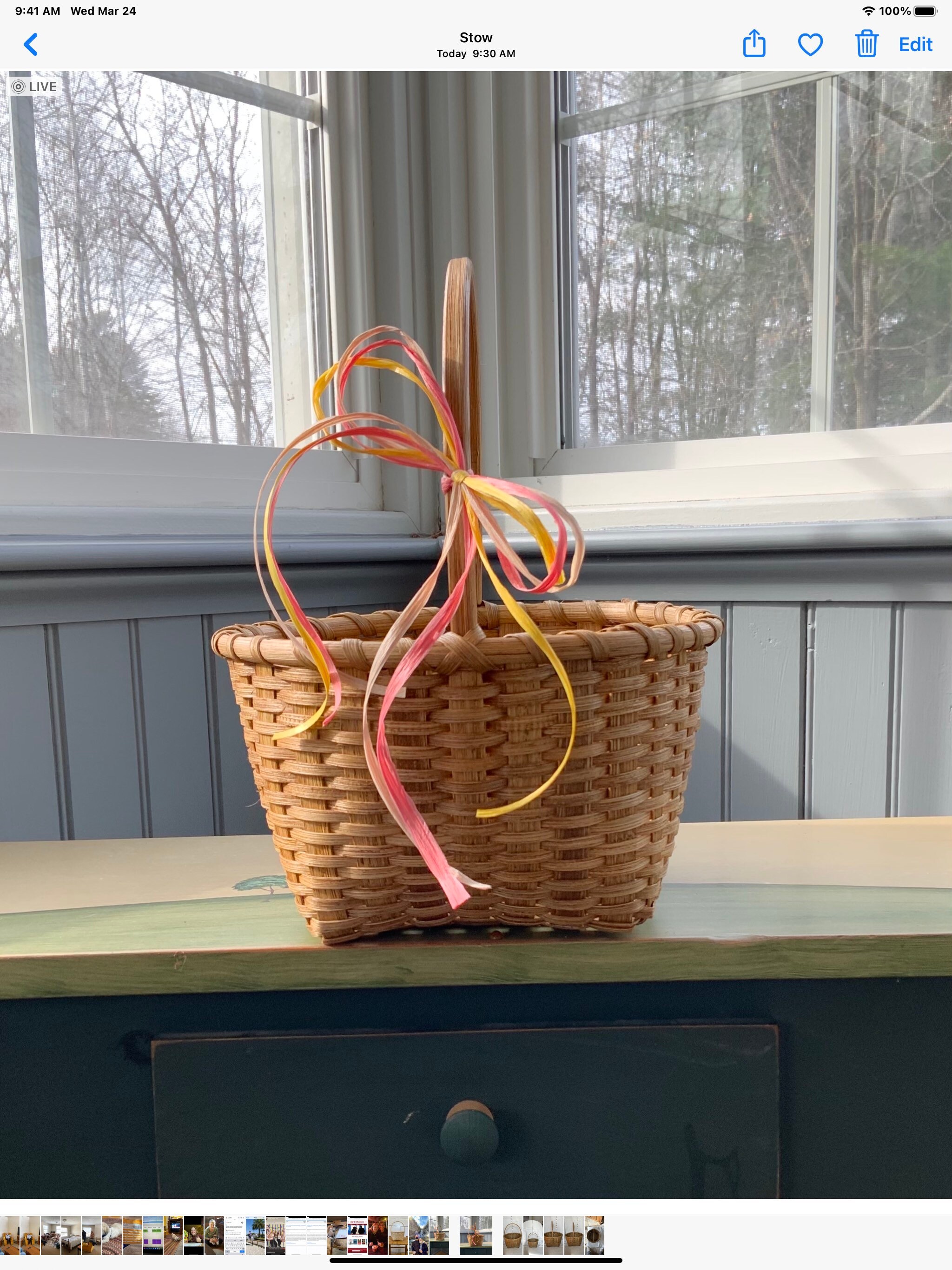 Hand woven apple basket with oak stain. Traditional woven Etsy