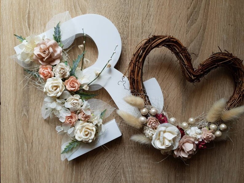 Floral wooden letters pretty girls room decoration large flower adorned alphabet letter stunning nursery decor vintage vibe