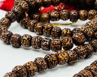 Handcrafted Rudraksha Japa Mala: 108 Seed Tibetan Meditation Necklace