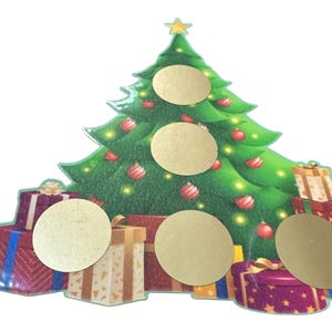 Sfida di risparmio con gratta e vinci per l'albero di Natale / Gioco di budget per le feste / Risparmio misterioso / Cash Stuffing / Tracker festivo