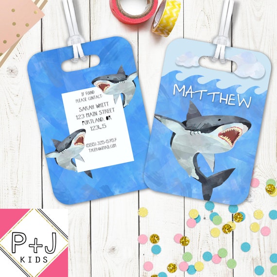 shark luggage tags