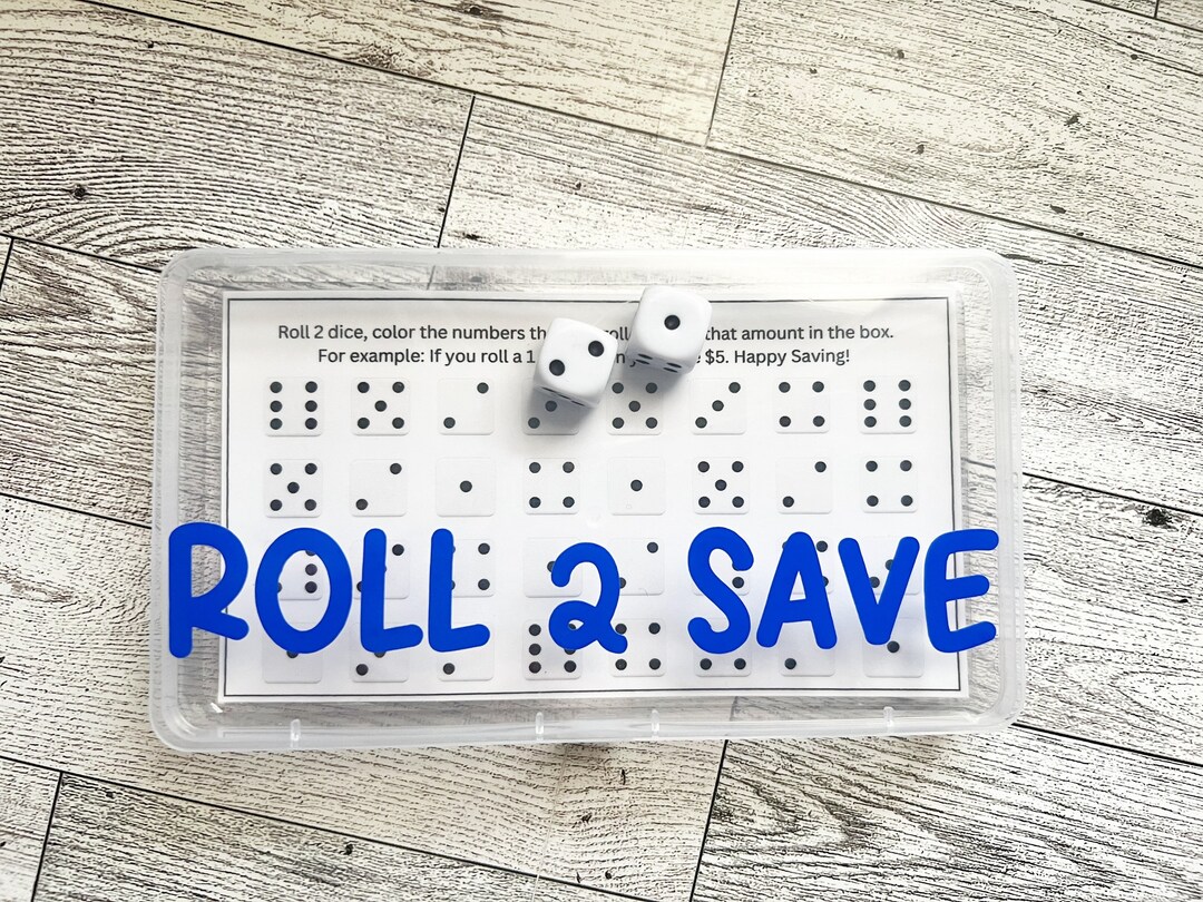 Roll 2 Save Dice Game / Money Savings Challenge / Savings Etsy
