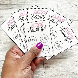 Mini Savings Challenge Cards Only / Money Savings Challenge / Savings Challenge / Minimalist / Cash System / Budget