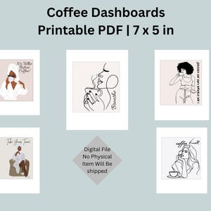 Kaffee Dashboards | Kaffee Themed Dashboards | Druckbare PDF | 17 x 18 cm