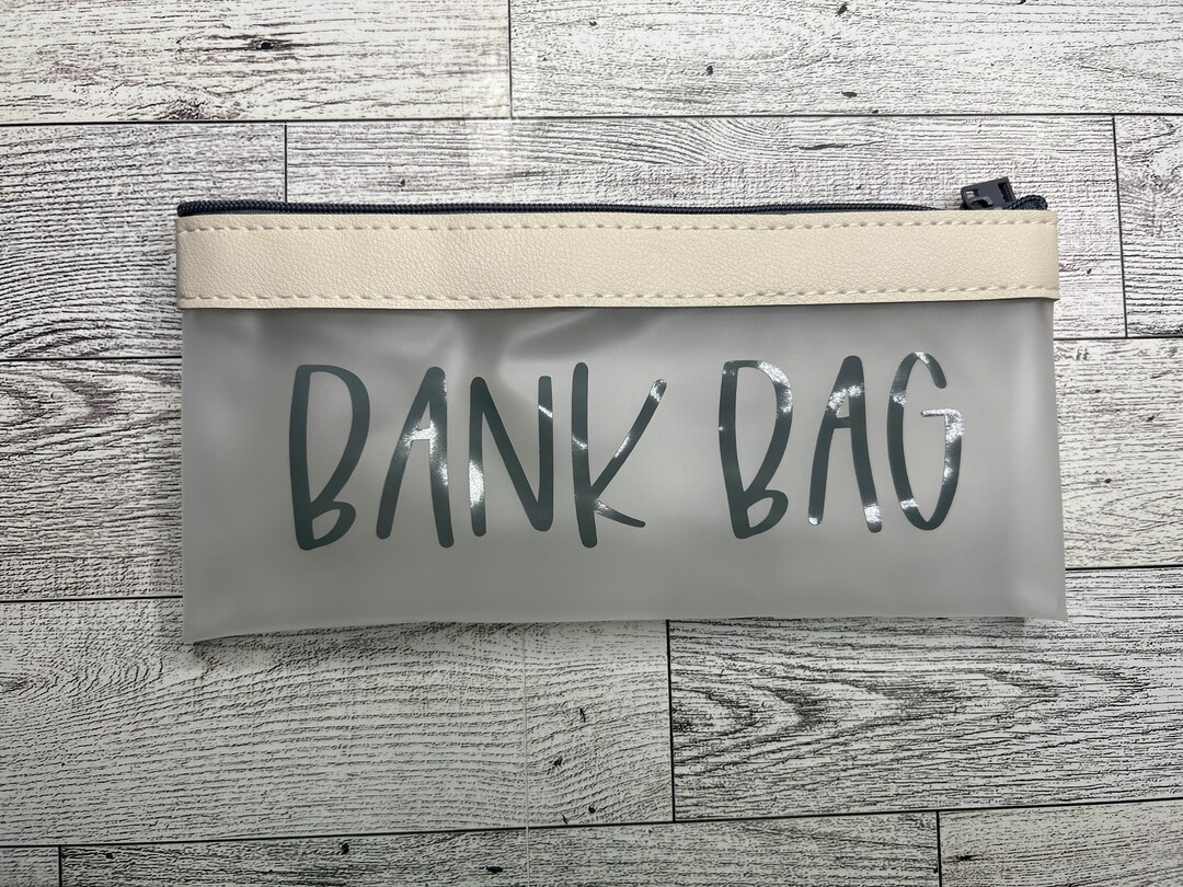 Bank Bag / Money Bag / Zippered Cash Envelope / Minimalist / Etsy