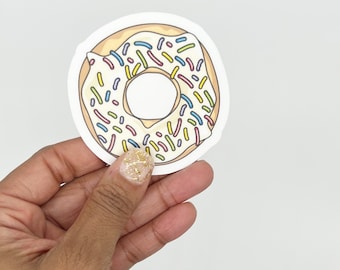 Donut Laminated Sticker | Laptop Sticker |  Notebook Sticker | Cute Sticker | Fun Sticker | Laminated Sticker