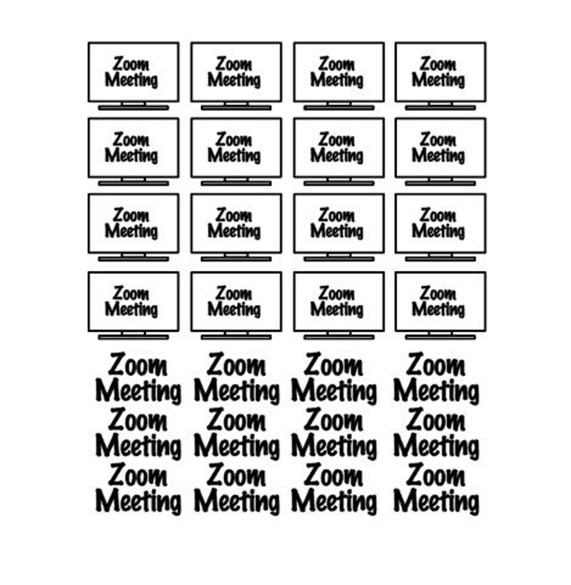 Zoom Meeting / Zoom Sticker Sheet / Meeting Stickers / Planner Etsy