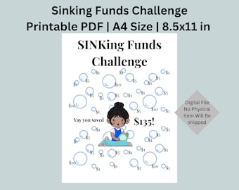 A4 Sinking Funds Challenge Sheet | Printable PDF | 8.5x11in | A4 Savings Tracker | Cash Envelope System