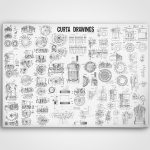 Curta Calculator Patent Digital Poster - Perfect Gift/Present