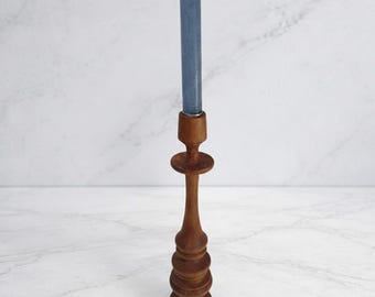 Candelabro de madera vintage / Moderno de mediados de siglo / Acabado en linaza / Decoración navideña