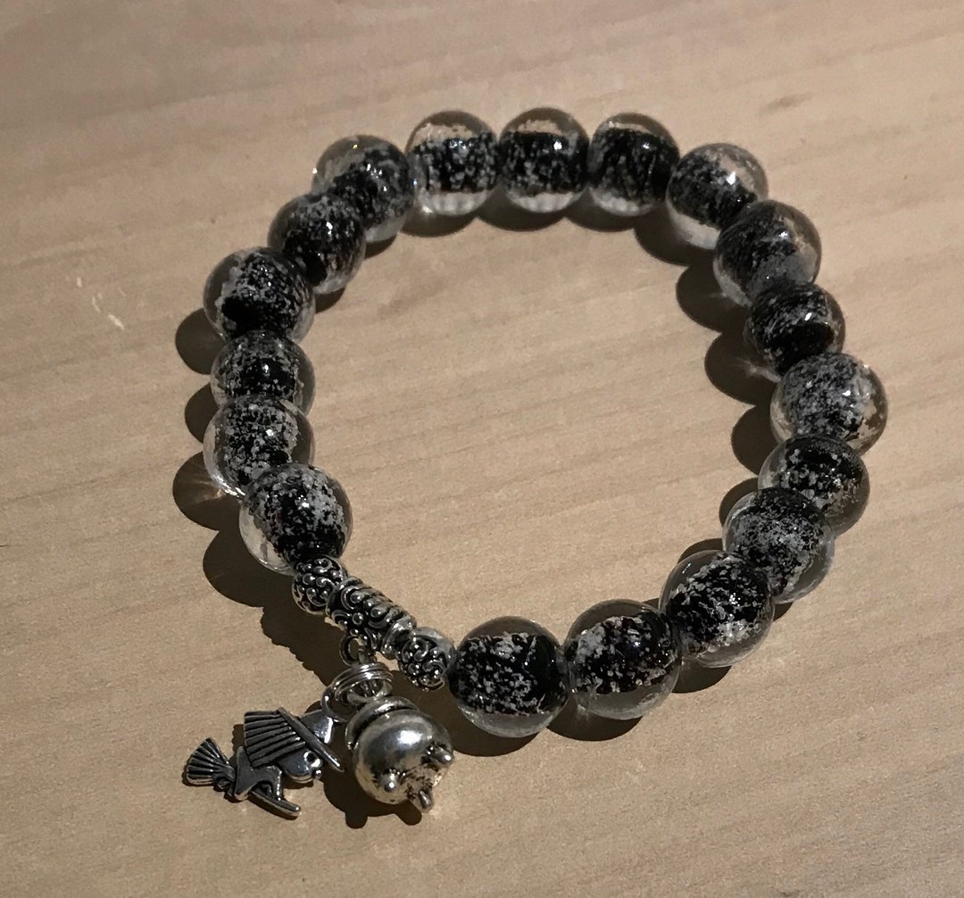 Halloween Themed Glow in the Dark Bead Bracelet - Etsy