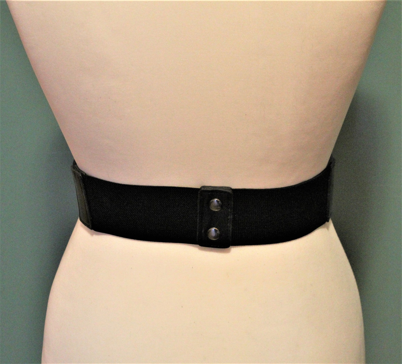 High striped belt of fake black leather with rings. Adjustable Etsy