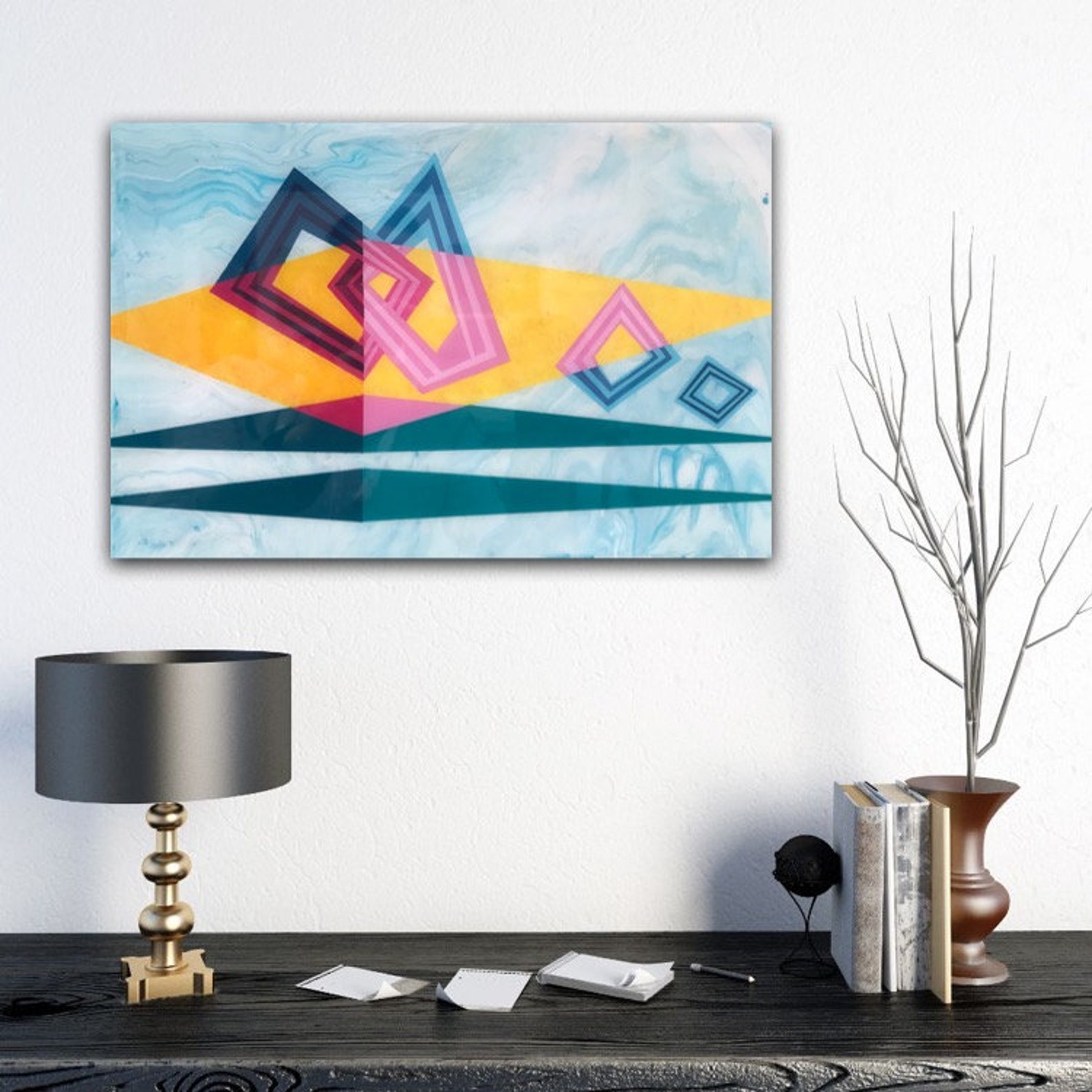 Together Original Acrylic and Epoxy Resin Painting. Sun Rays Etsy