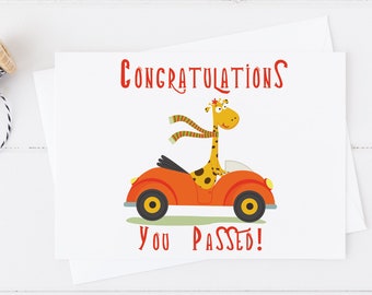 exam card driving test card Funny congratulations card for sister for him for her for brother funny card funny well done card