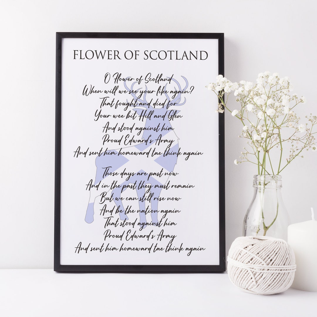 Scottish National Anthem Verse Lyrics Print Scottish Song Etsy