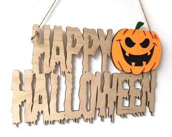 GiggleSticks Happy Halloween plaque GS 1941X Wood Sign