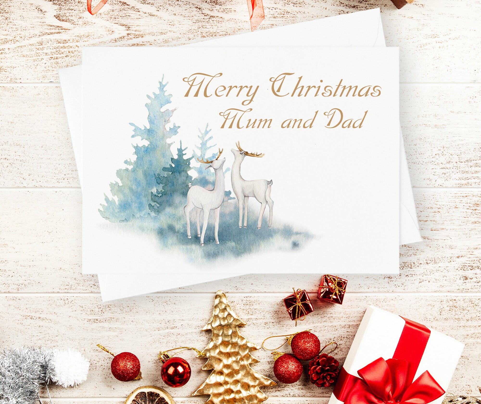 Personalised Happy Christmas Card Mum and Dad His Her Partner Special Parents & 