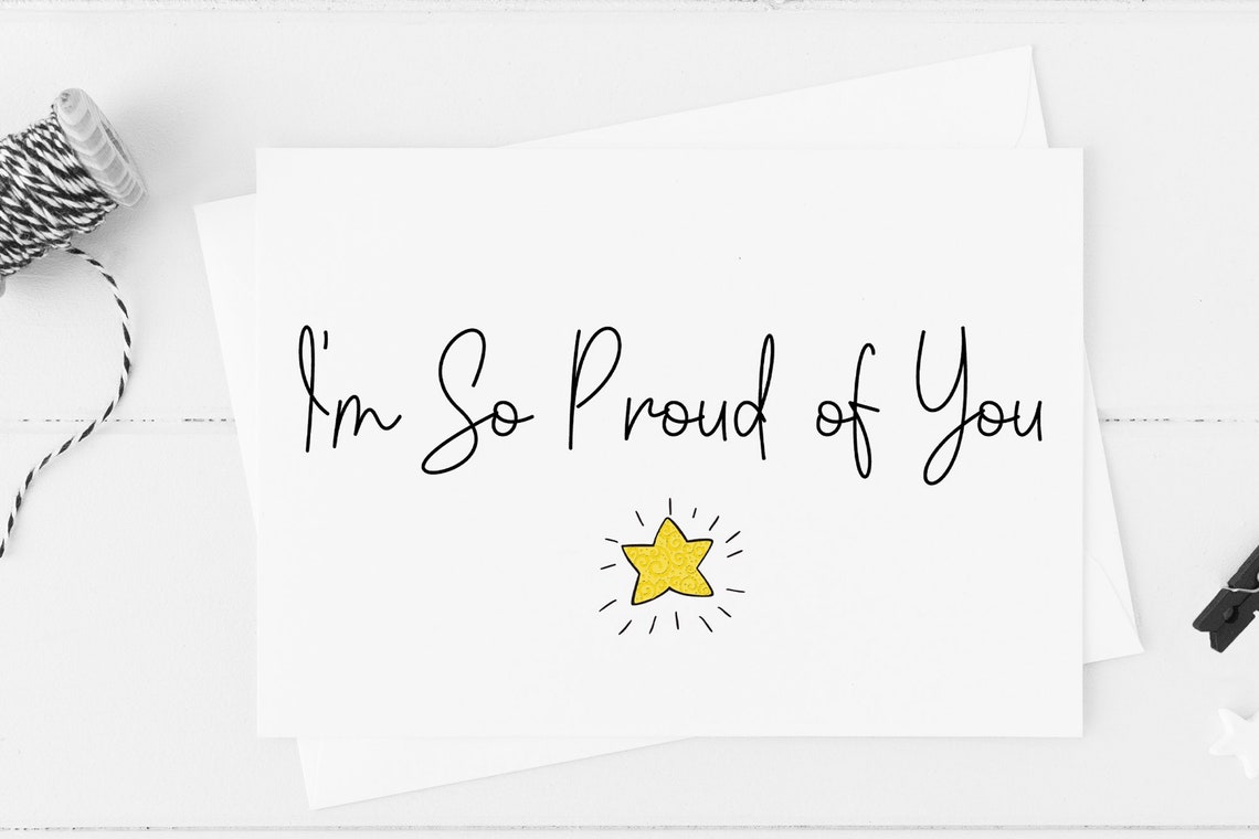 Personalised I'm so Proud of You Card Congratulations New Etsy UK