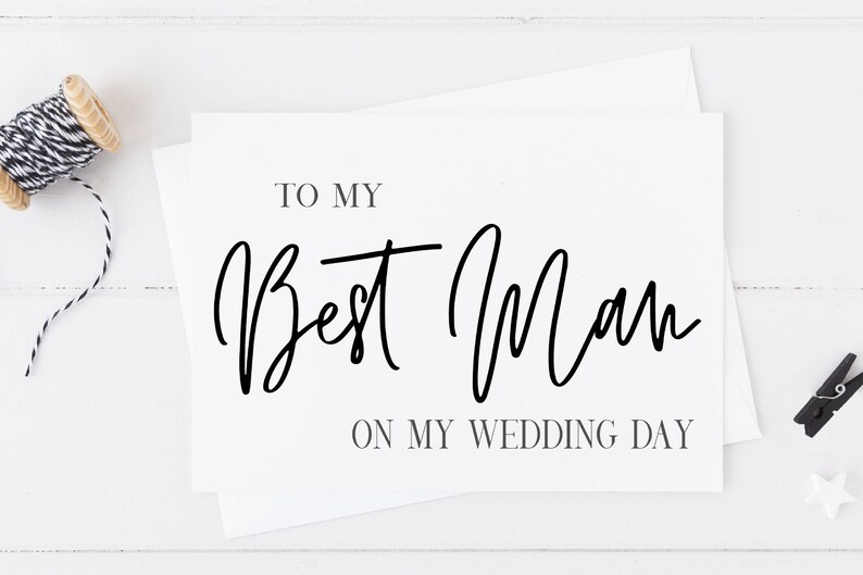 To My Best Man on My Wedding Day Wedding Day Card Best Man Etsy