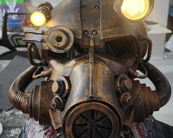 Fallout T-60 power armor helmet with LEDs