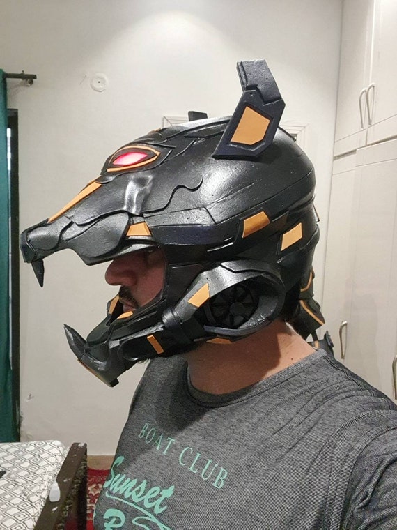cool full face motorcycle helmets GDM DEMON Full Face Motorcycle Helmet Matte Black / Gold & Clear / Large