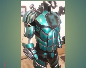 Recommended)Handmade Green Lantern LED Armor, Wearable Light Up Superhero Cosplay Suit, Full Body EVA Foam Emerald Knight Costume with Glow