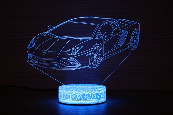 Lamborghini Art 3d Night Lamp Lambo Gift 3d Night Light Children Home Decor Lambo 3d Illusion Led Lamp Gift For Him Gift Idea Kids Birthday