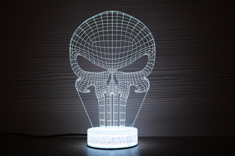 Punisher Skull 3d Night Lamp Light Children Image 0