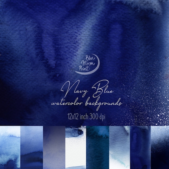 Navy blue watercolor backgrounds elegant textures 12x12 | Etsy