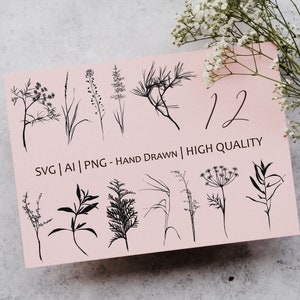Plants, herbs and twigs, floral SVG cut files for cricut
