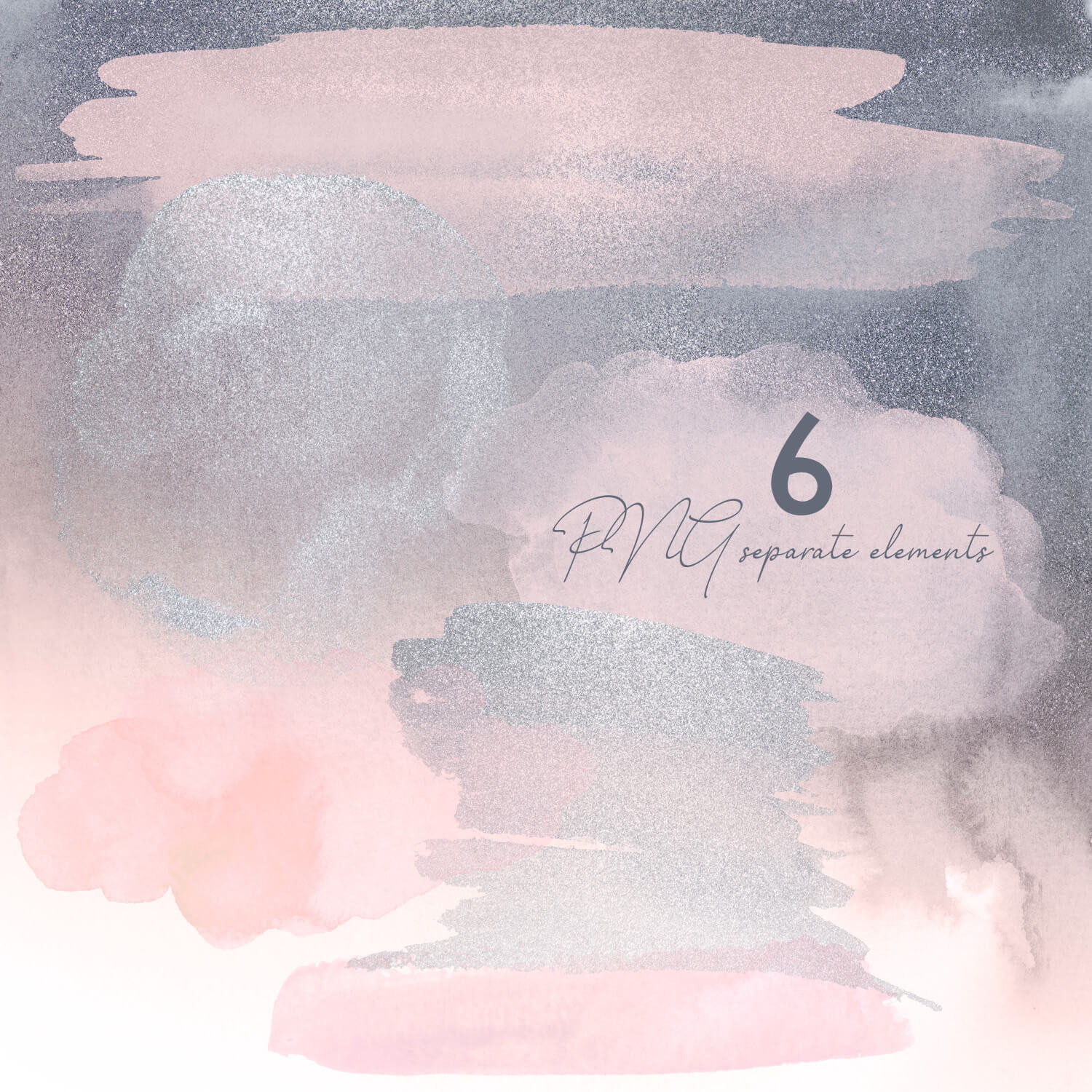 Gray Pink Ombre Watercolor Backgrounds, Decorative Textures 12x12" and ...