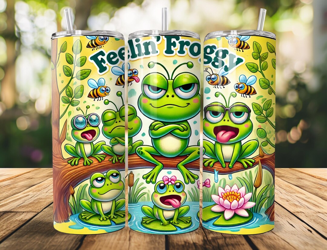 Frog 20oz Tumbler Png Wrap 20 Oz PNG JPG Sublimation and DTF Design ...