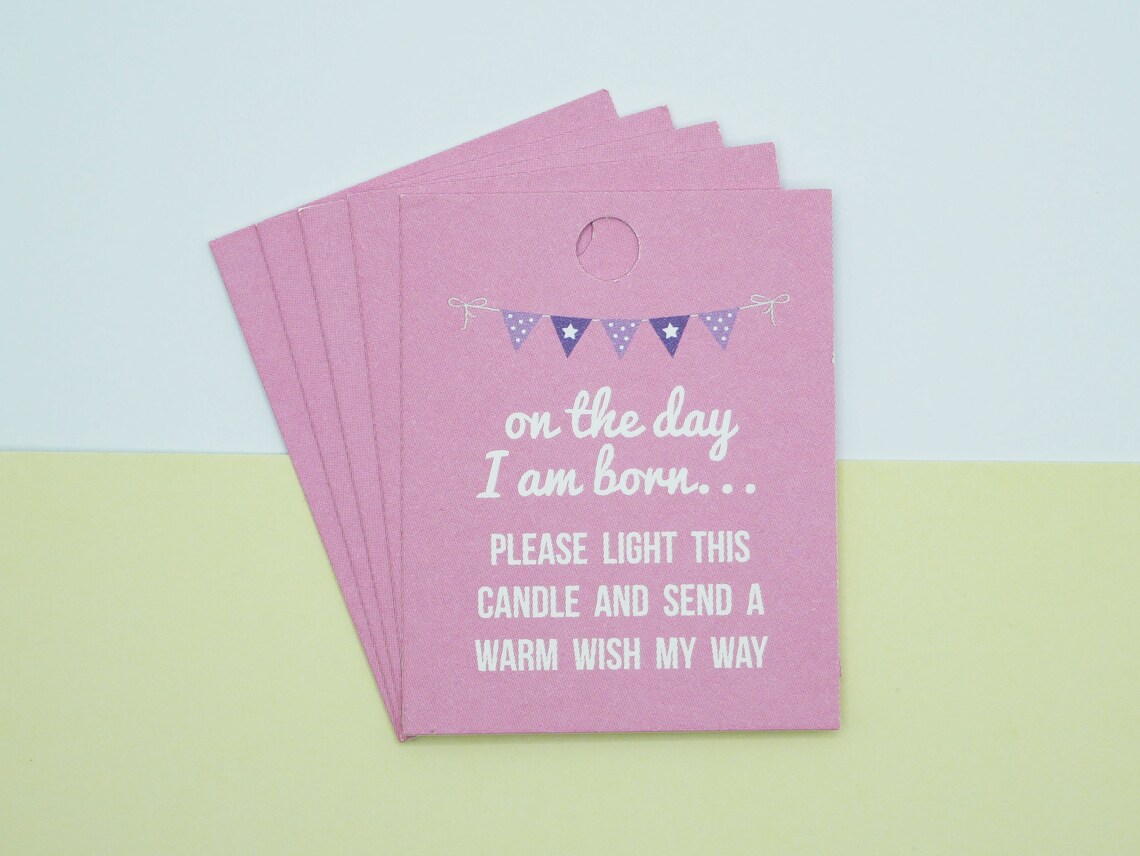 Baby Shower Candle Tags for Favours x5 Etsy