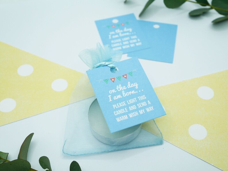 Baby Shower Candle Tags for Favours X5 Etsy UK