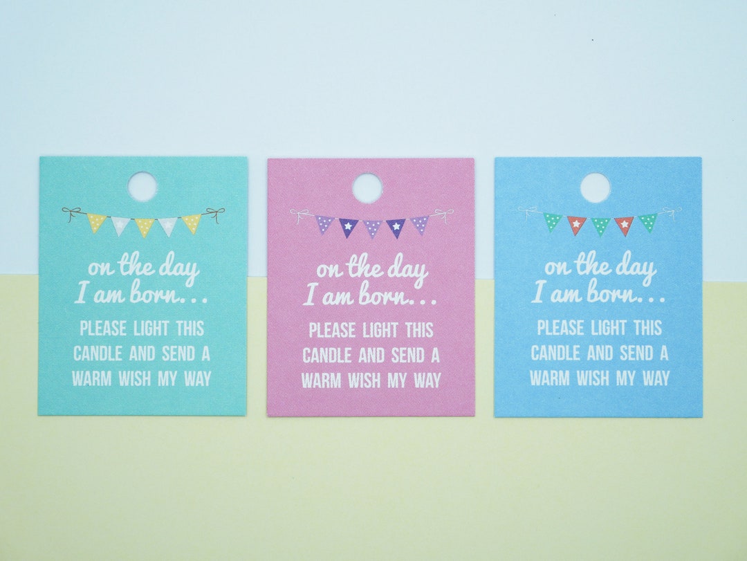 Baby Shower Candle Tags for Favours X5 Etsy UK