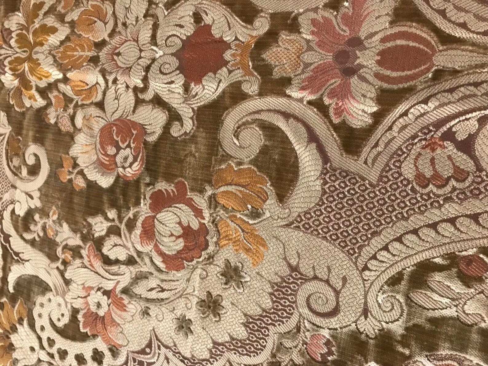 REMNANT PIERRE FREY Damask Velvet Fabric Etsy