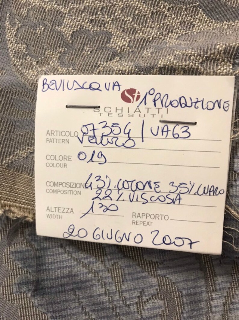 Designer Fabric italian BEVILACQUA velvet REMNANT