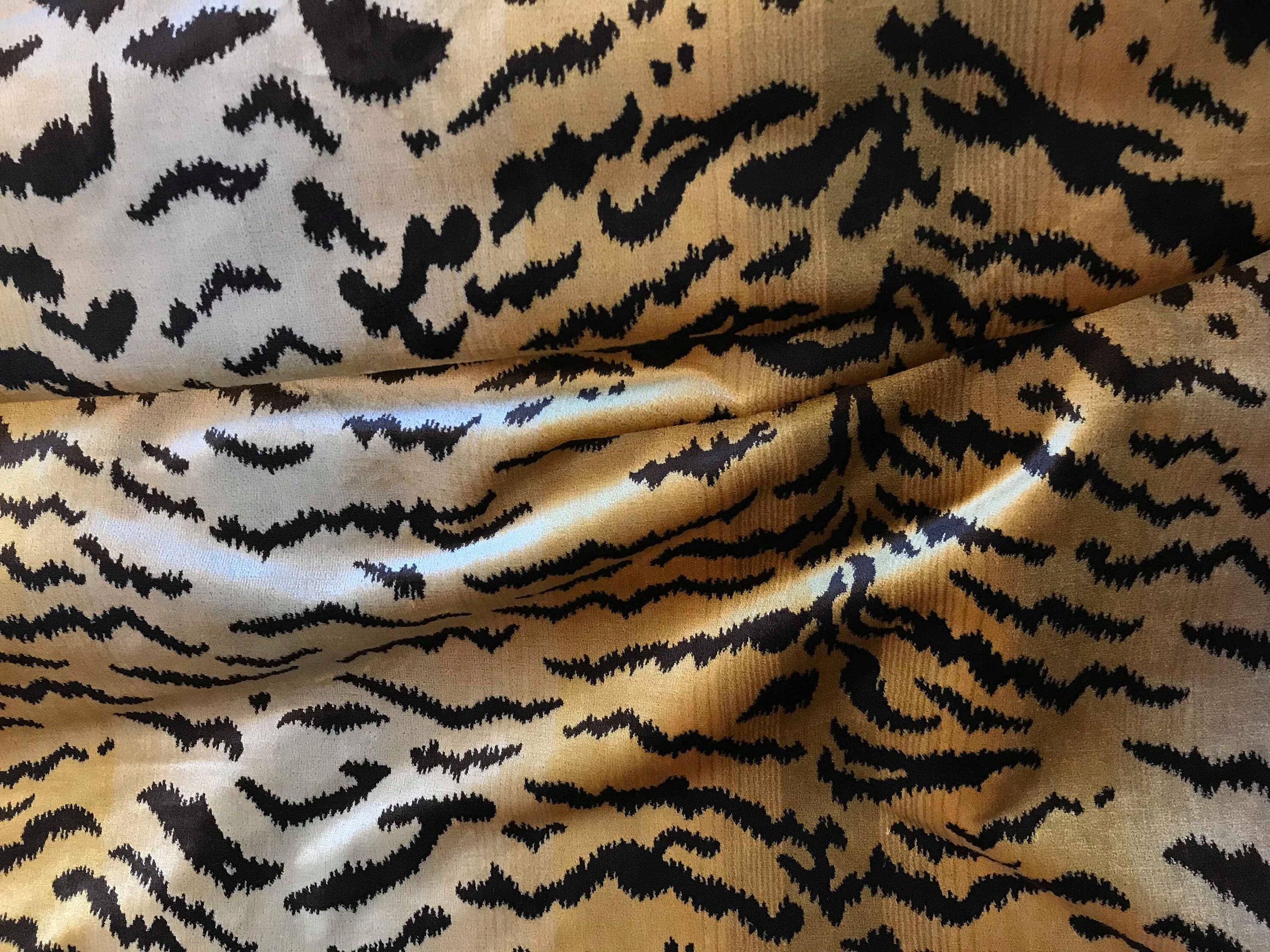 Designer upholstery fabric silkvelvet fabric tiger print Etsy